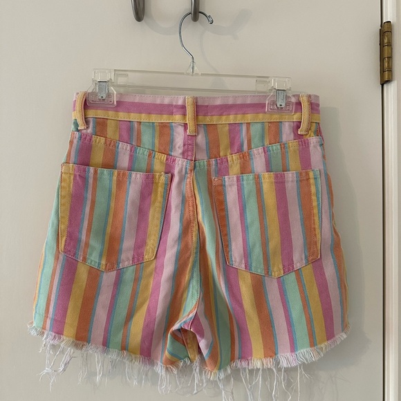 Zara Colorful Striped Denim Shorts - Picture 3 of 3